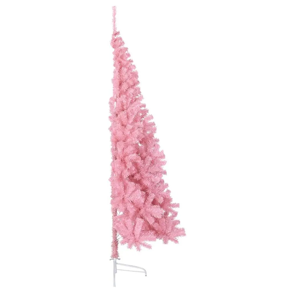 Half Christmas Tree PVC 180cm Pink Artificial Seasonal Holiday Decoration