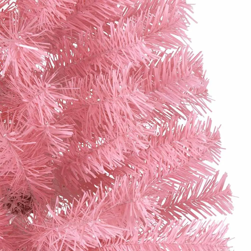 Half Christmas Tree PVC 180cm Pink Artificial Seasonal Holiday Decoration