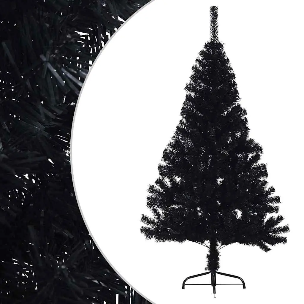 Artificial Half Christmas Tree PVC Tips 120cm Black