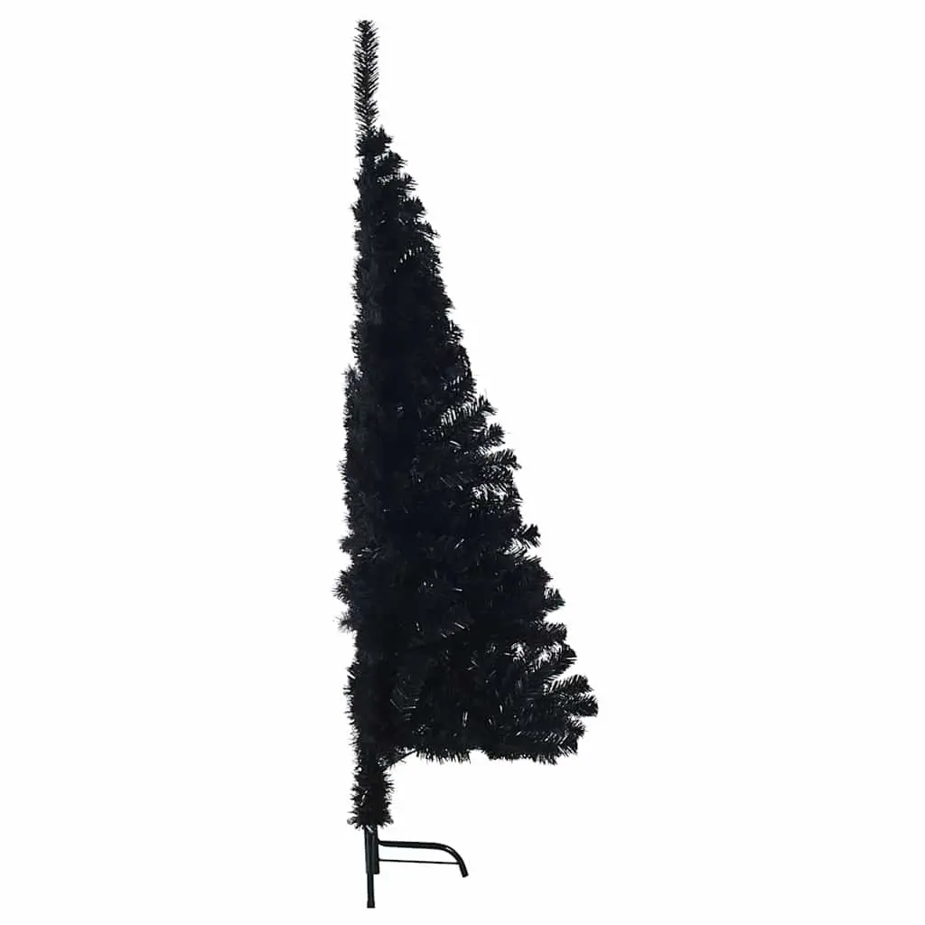 Half Christmas Tree Black 150cm Artificial PVC Bushy Seasonal Holiday Decoration