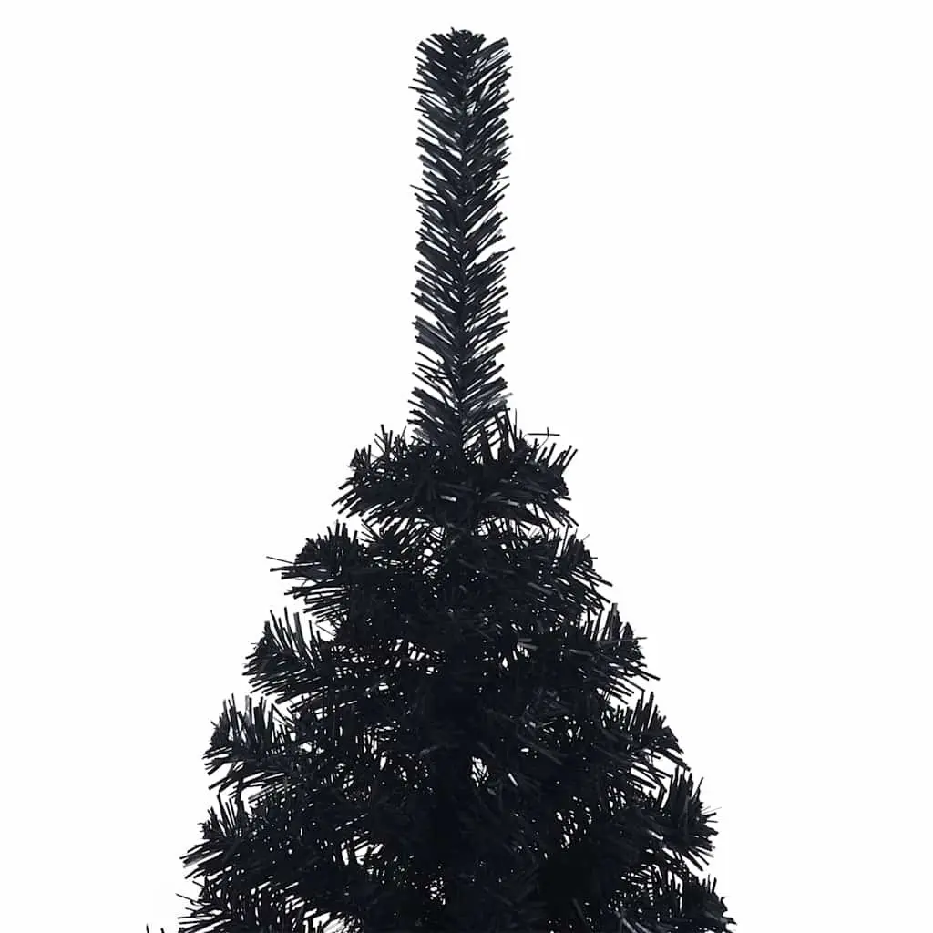 Half Christmas Tree Black 150cm Artificial PVC Bushy Seasonal Holiday Decoration