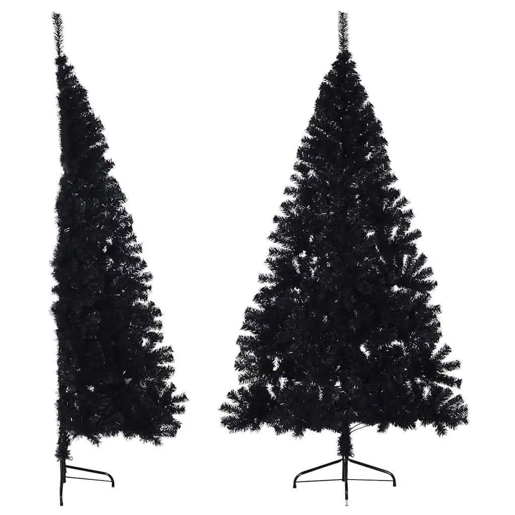 Artificial Half Christmas Tree PVC 180cm Black Bushy