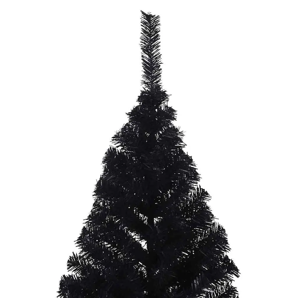 Artificial Half Christmas Tree PVC 180cm Black Bushy