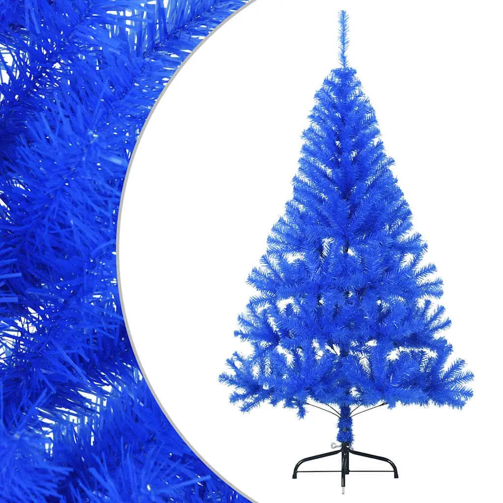 Artificial Half Christmas Tree PVC Tips 150cm Blue Half-Round Wall-Mounted