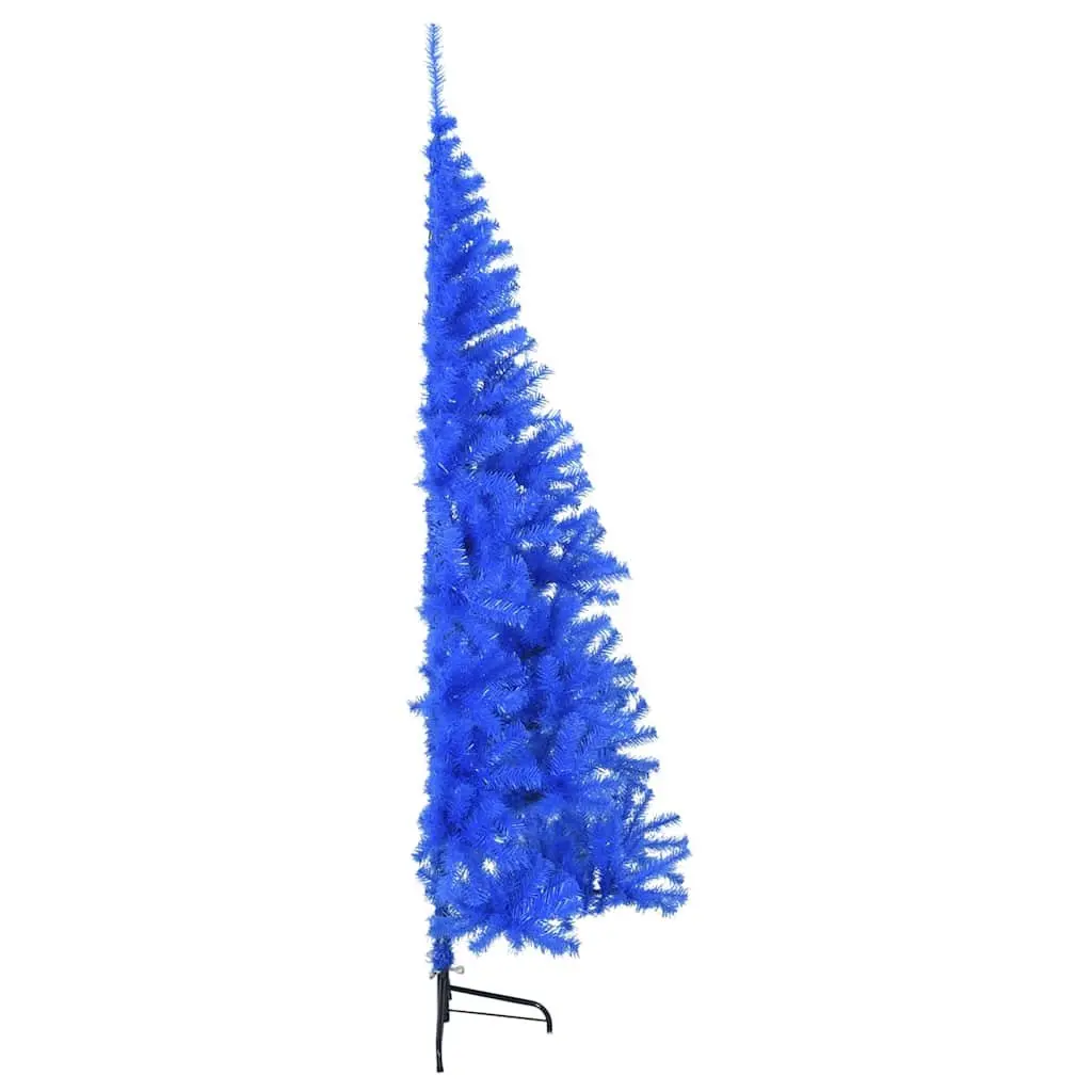 Artificial Half Christmas Tree with Stand Blue 210 cm Seasonal Holiday Decor