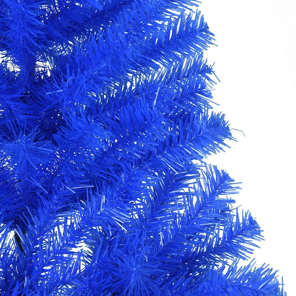 Artificial Half Christmas Tree with Stand Blue 210 cm Seasonal Holiday Decor