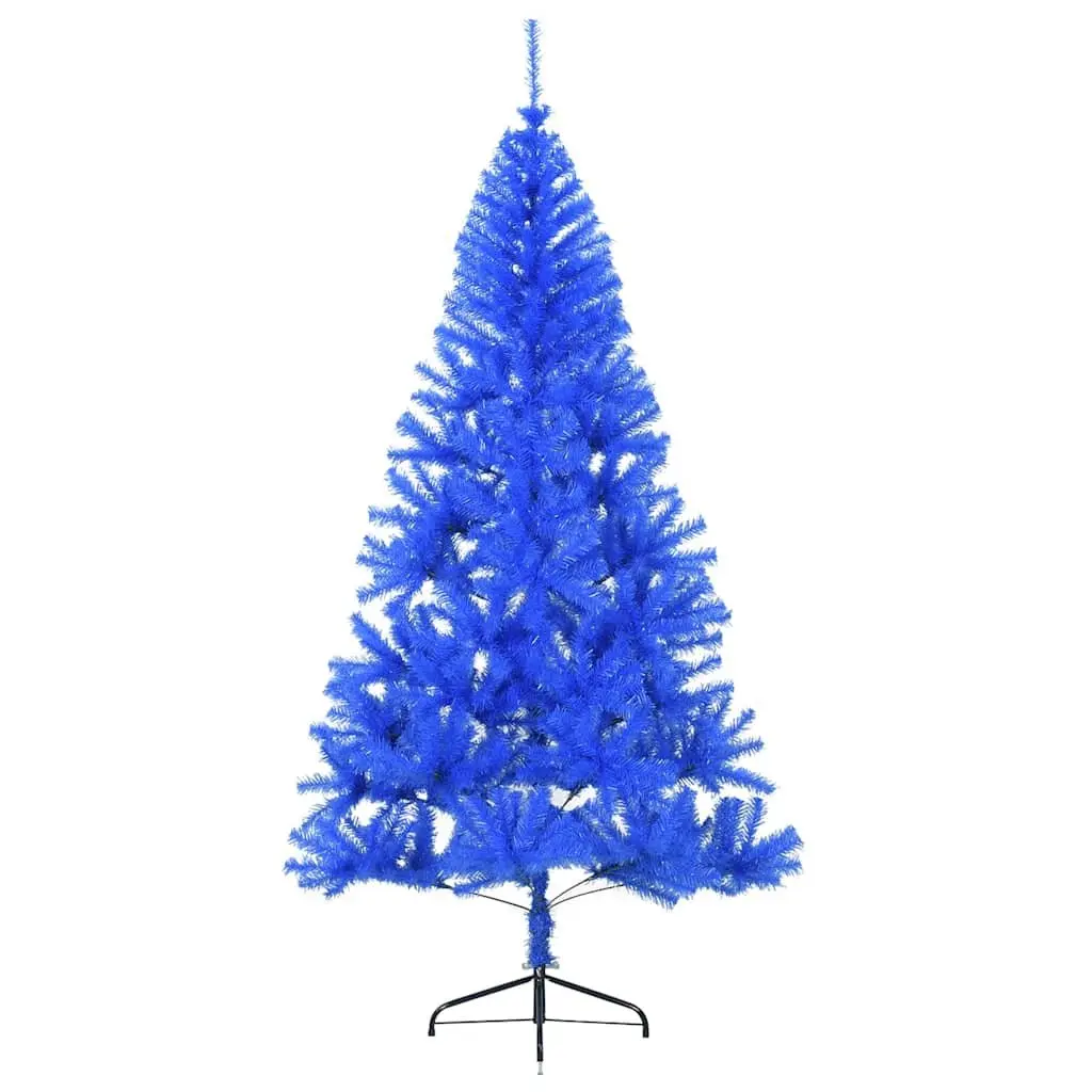 Artificial Half Christmas Tree 240cm Blue with Stand Space-Saving Wall