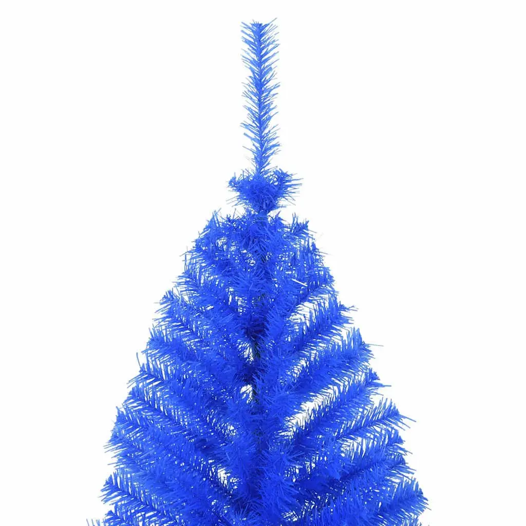 Artificial Half Christmas Tree 240cm Blue with Stand Space-Saving Wall
