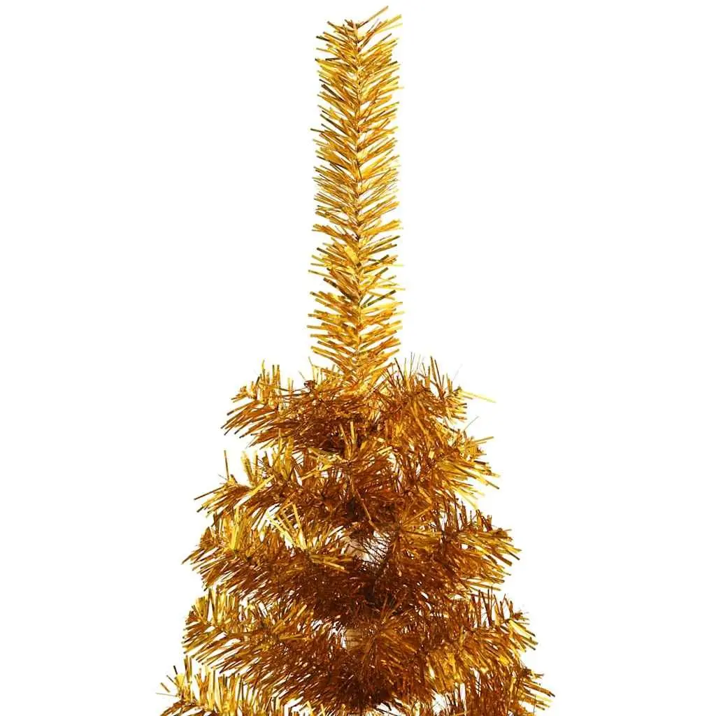 Half Christmas Tree Gold Artificial 150cm PET Tips with Steel Stand