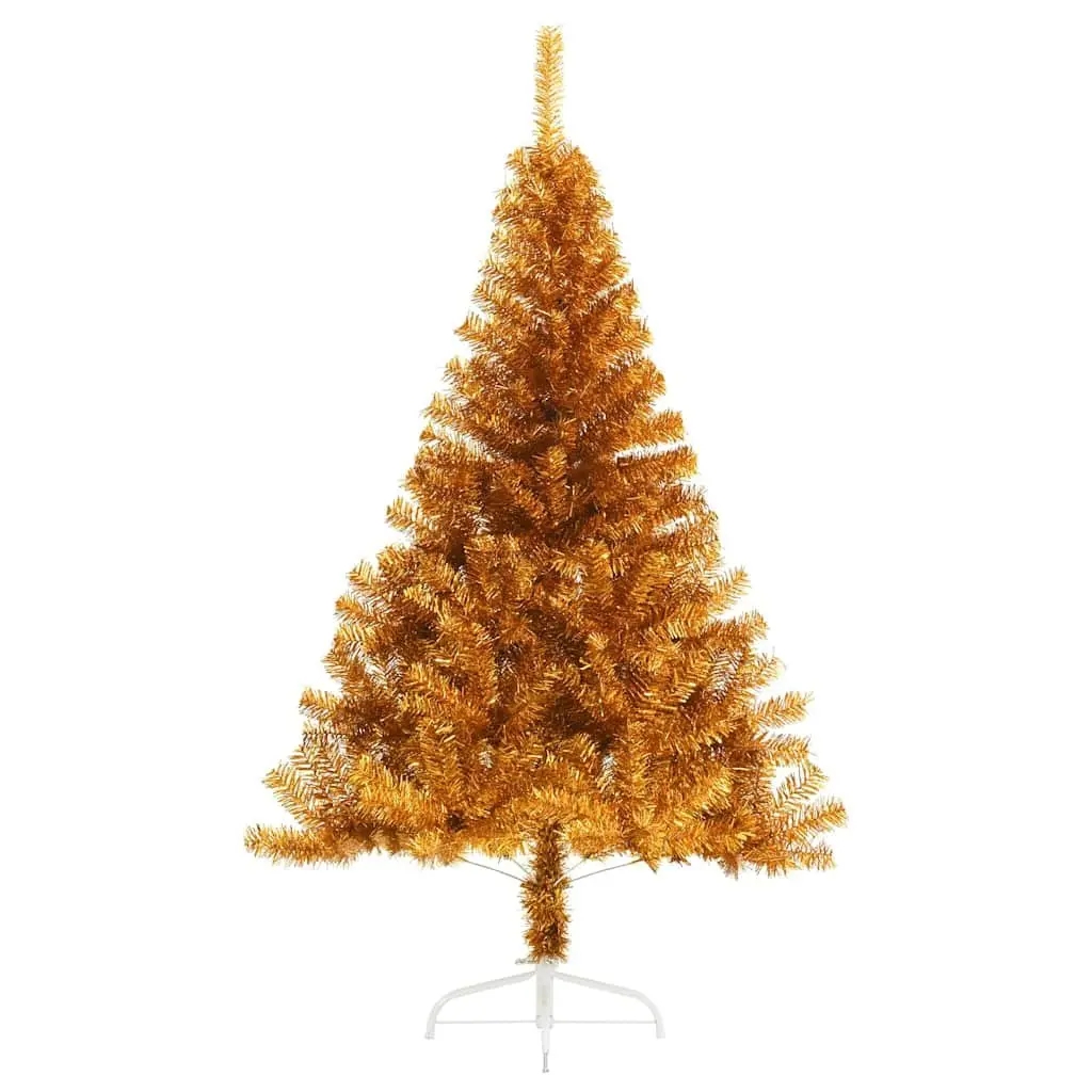 Artificial Half Christmas Tree Gold 180cm PET with Steel Stand