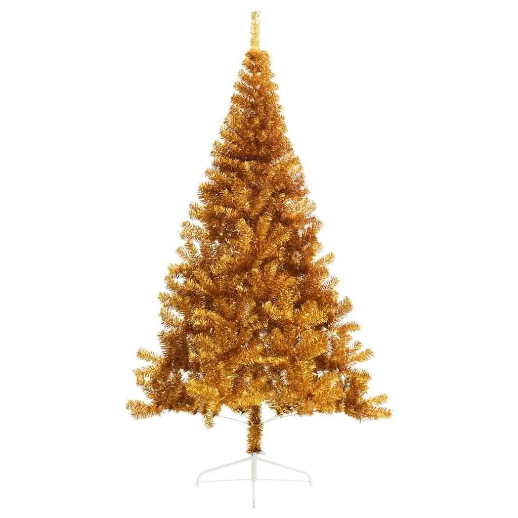 Half Christmas Tree Artificial 210cm Gold Bushy Wall Mount Decoration