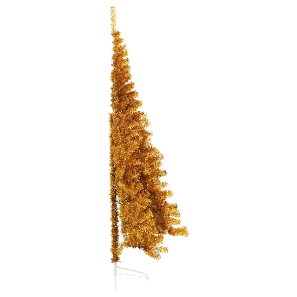 Half Christmas Tree Artificial 210cm Gold Bushy Wall Mount Decoration