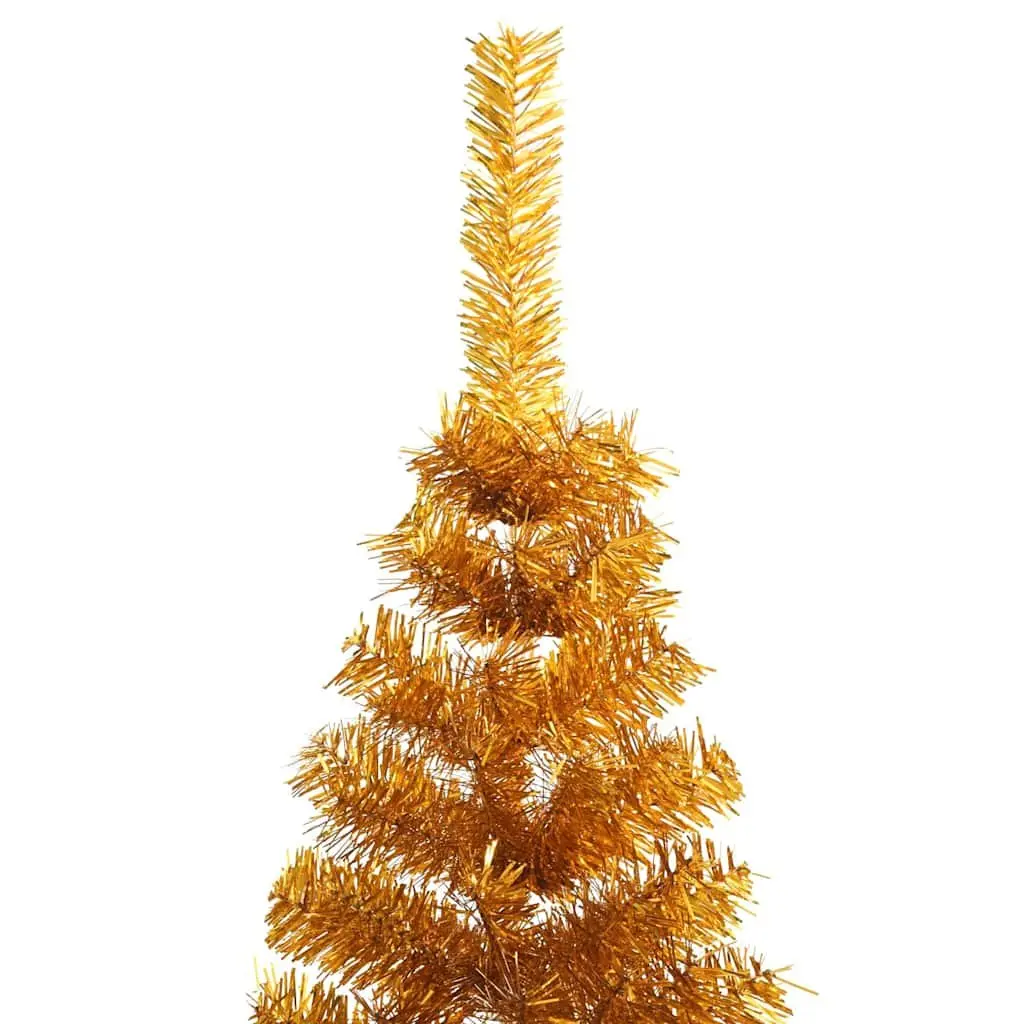 Half Christmas Tree Artificial 210cm Gold Bushy Wall Mount Decoration