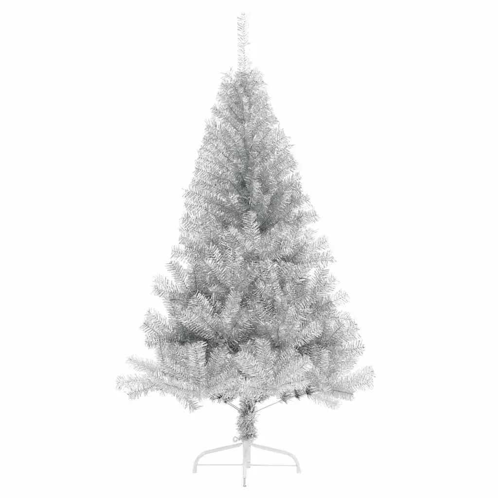 Artificial Half Christmas Tree PET 180cm Silver Bushy