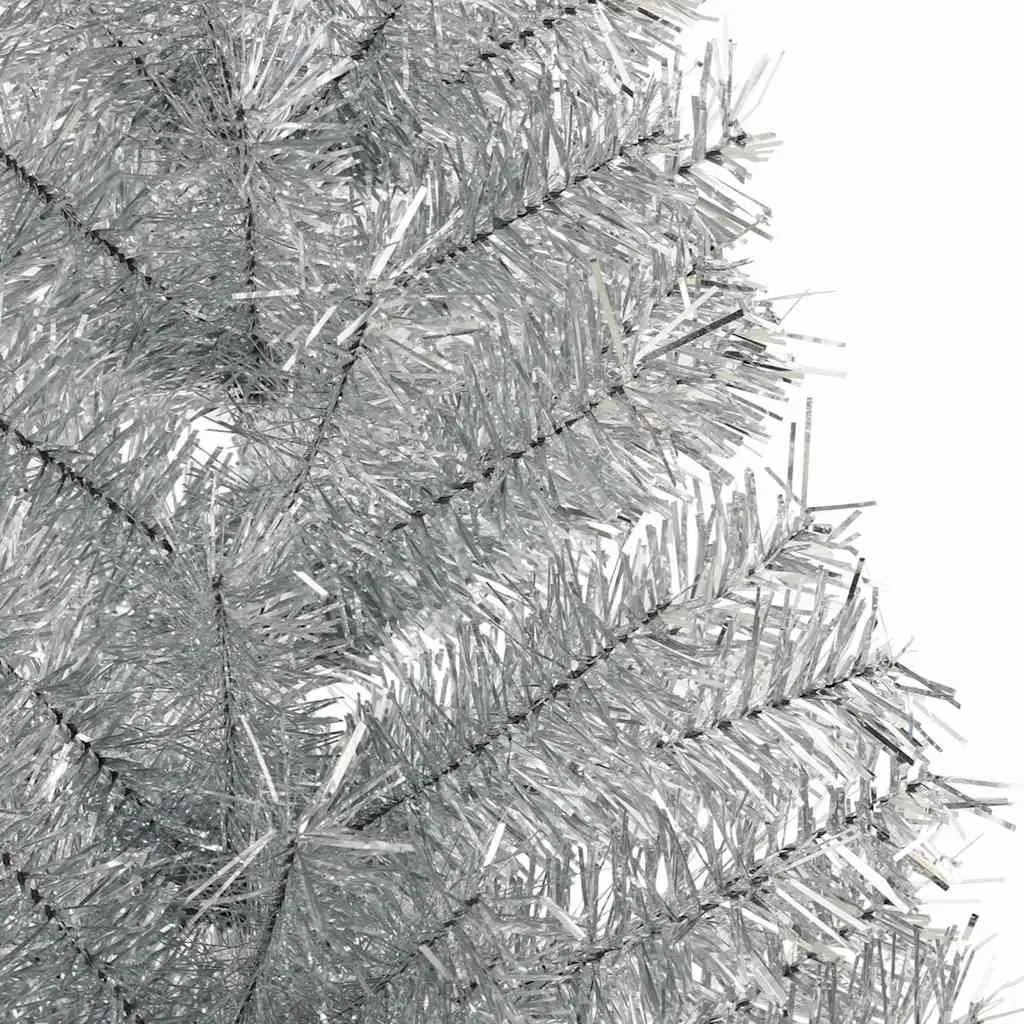 Artificial Half Christmas Tree PET 180cm Silver Bushy