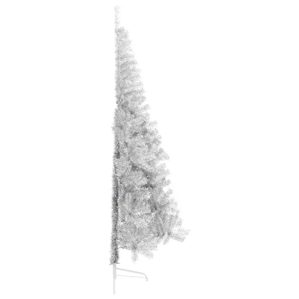 Half Christmas Tree 240cm Silver Artificial Xmas Seasonal Holiday Home Decor