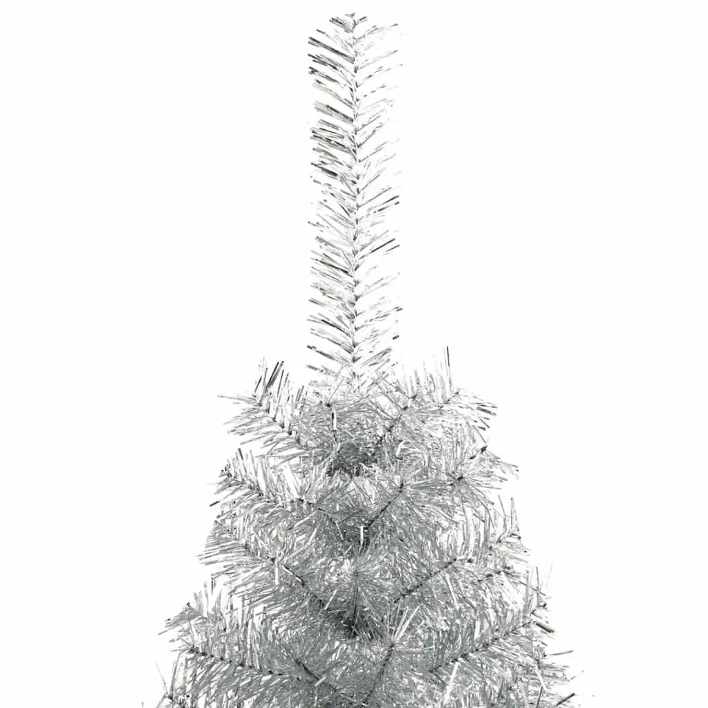 Half Christmas Tree 240cm Silver Artificial Xmas Seasonal Holiday Home Decor