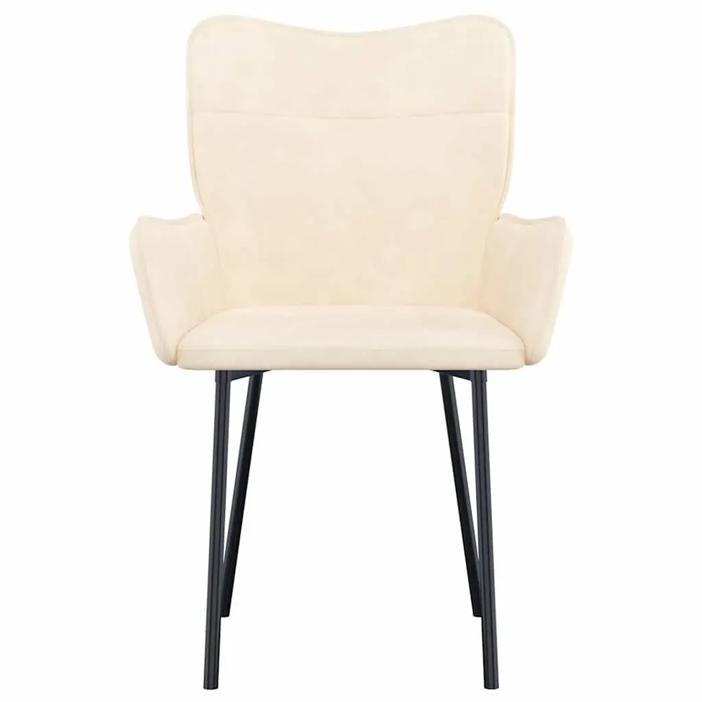 Dining Chairs 2 pcs Cream Velvet Kitchen Living Room Furniture Ergonomic Design