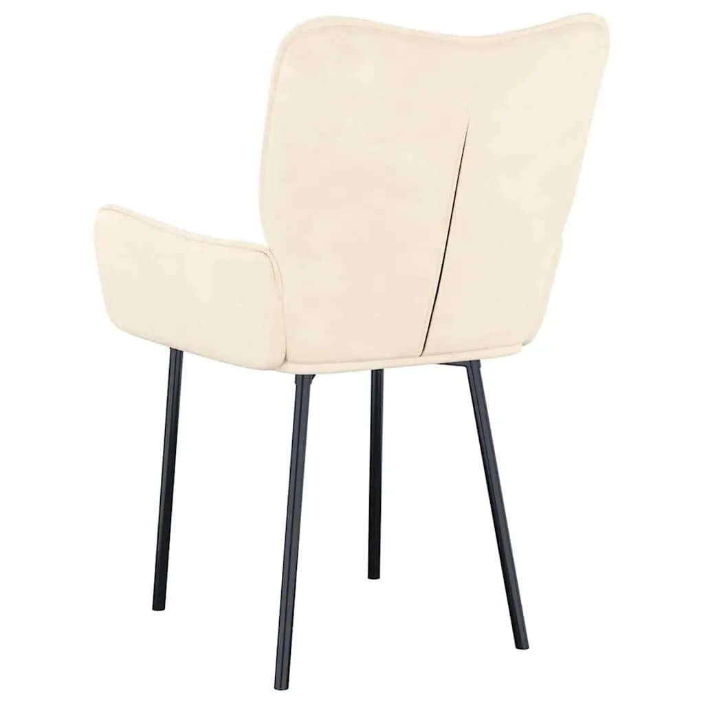 Dining Chairs 2 pcs Cream Velvet Kitchen Living Room Furniture Ergonomic Design