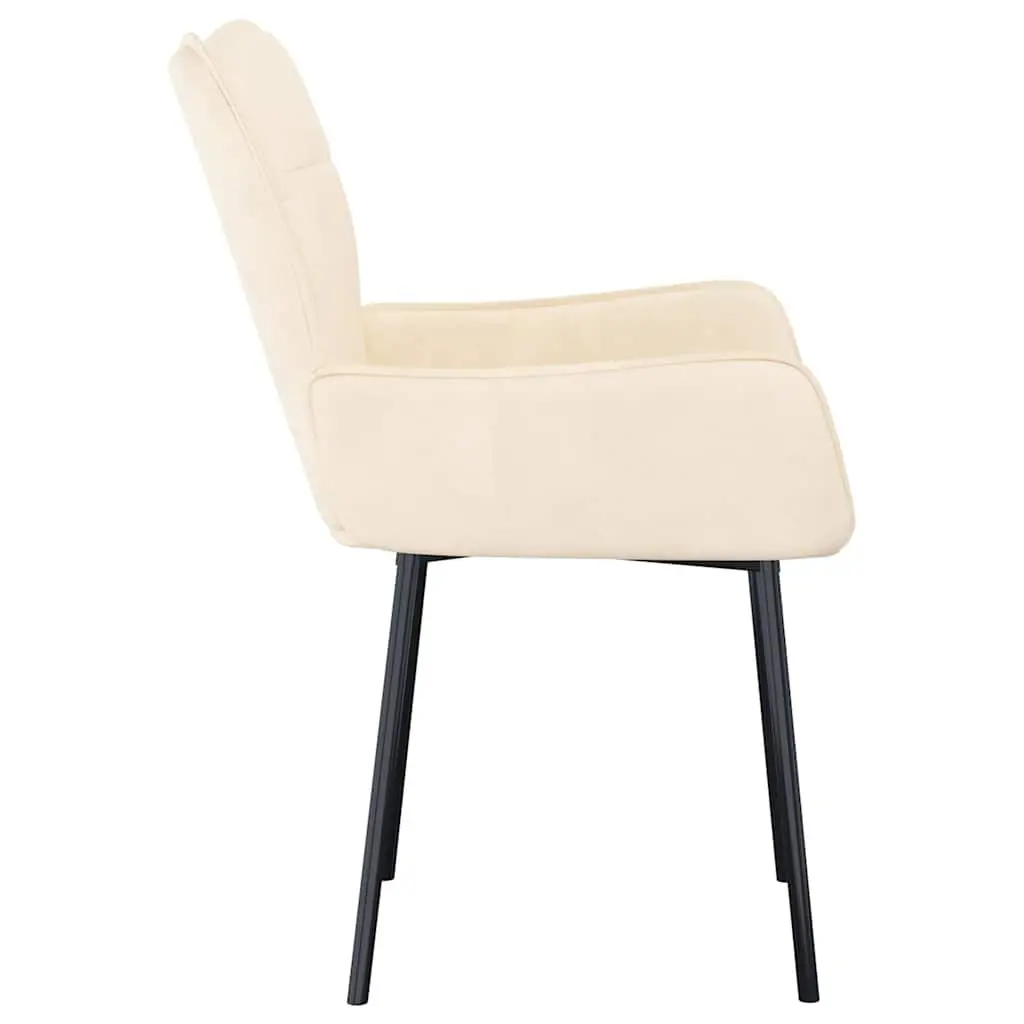 Dining Chairs 2 pcs Cream Velvet Kitchen Living Room Furniture Ergonomic Design