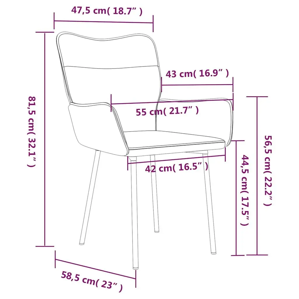 Dining Chairs 2 pcs Cream Velvet Kitchen Living Room Furniture Ergonomic Design