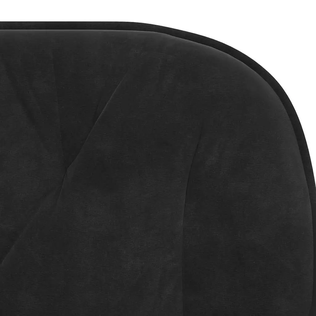 Black Velvet Dining Chairs Set of 2 Padded Foam Armrest Backrest Metal Plywood Frame