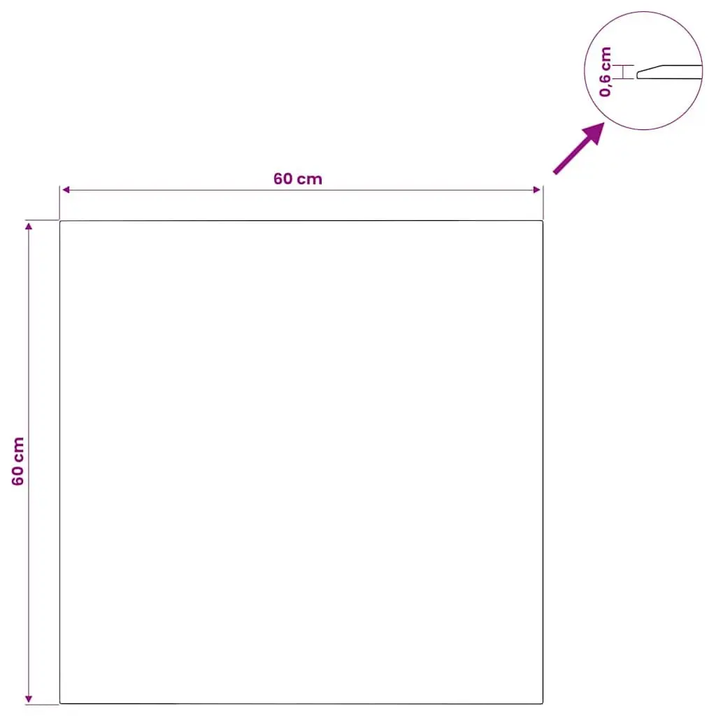 Tempered Glass 60x60 cm Tabletop Transparent for Dining Coffee Garden Furniture