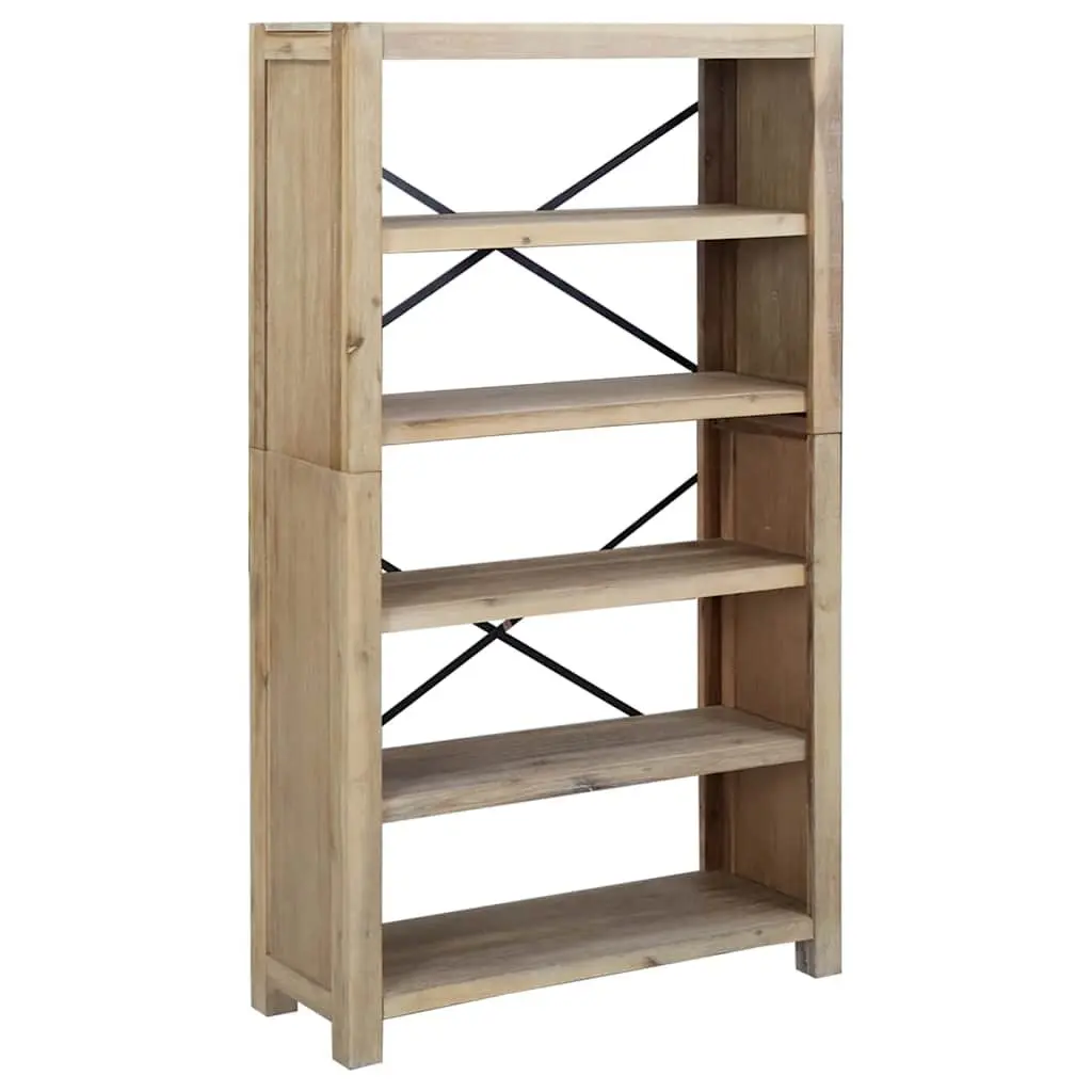 5-Tier Wooden Bookcase 80x30x140cm Brown Shelving Storage Display Organiser