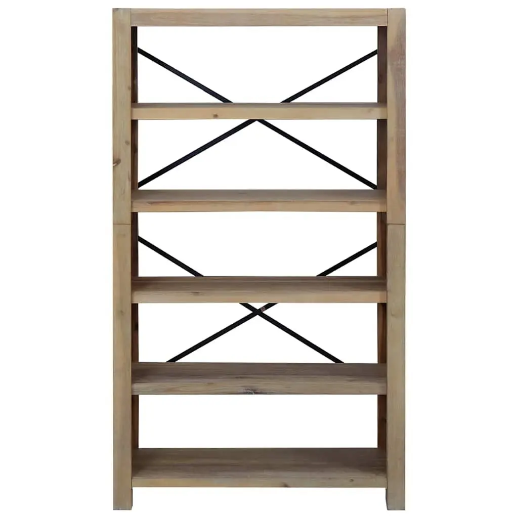 5-Tier Wooden Bookcase 80x30x140cm Brown Shelving Storage Display Organiser
