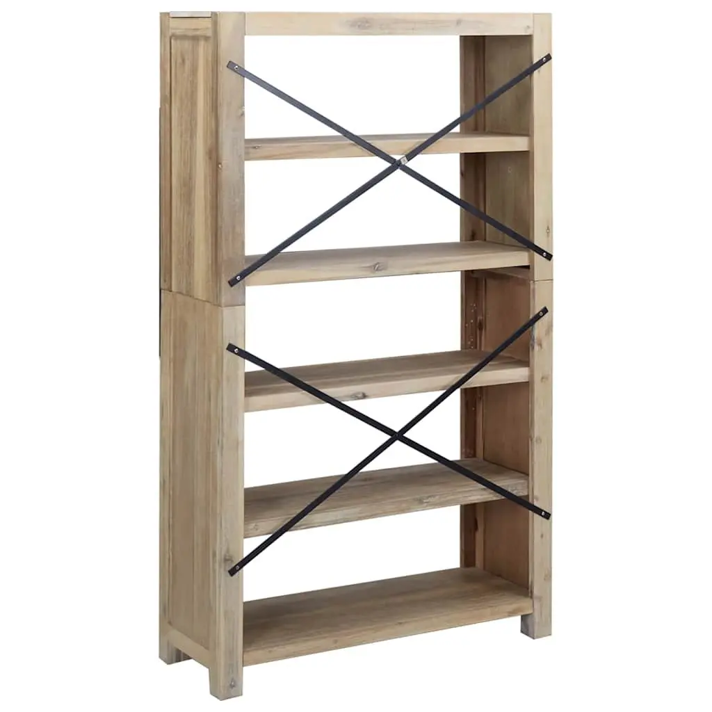 5-Tier Wooden Bookcase 80x30x140cm Brown Shelving Storage Display Organiser