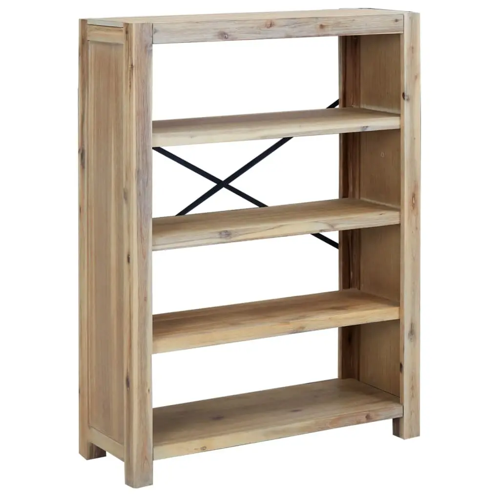 4-Tier Wooden Bookcase Solid Acacia 80x30x110 cm Brown Standing Shelf Storage Display