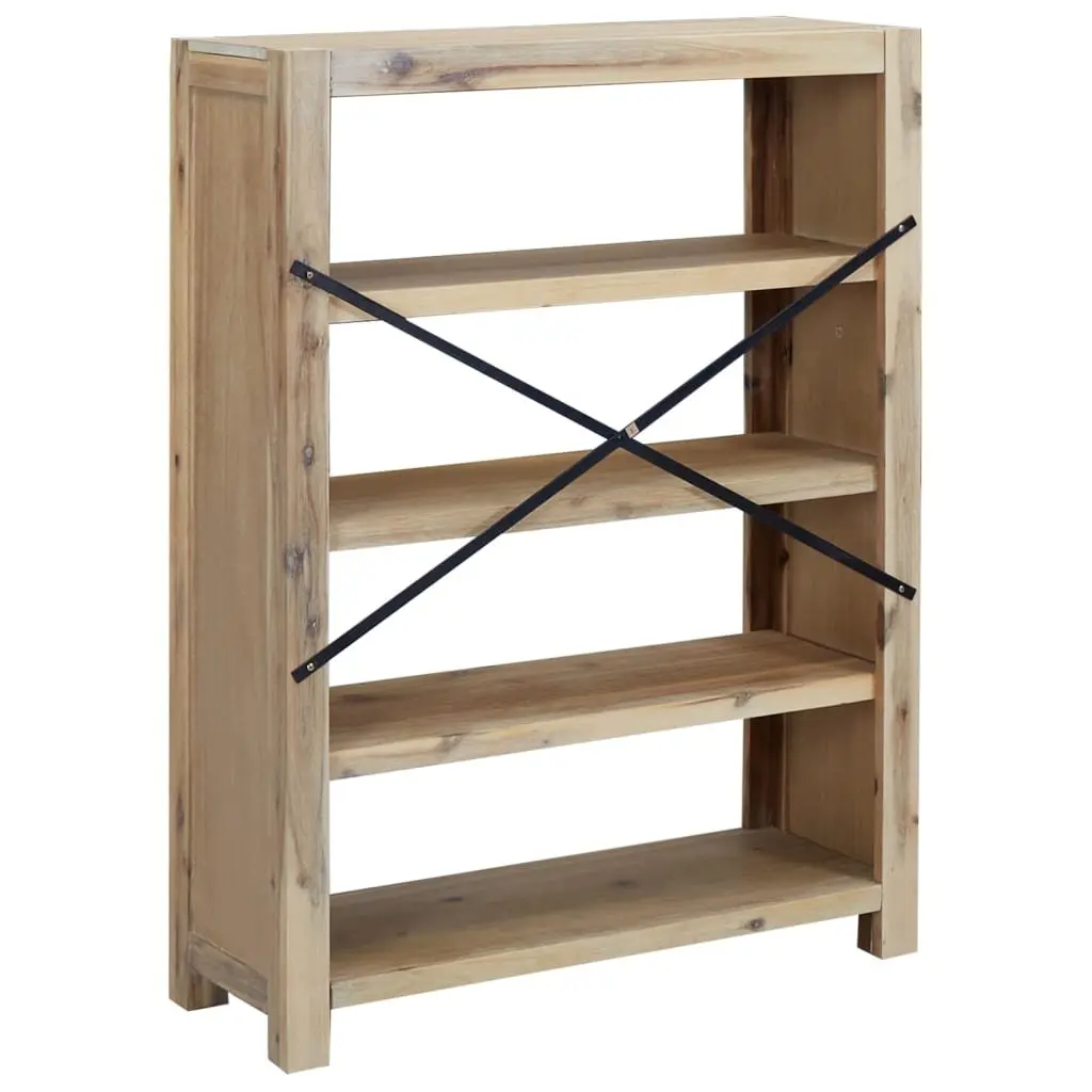4-Tier Wooden Bookcase Solid Acacia 80x30x110 cm Brown Standing Shelf Storage Display