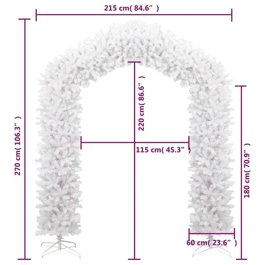 Christmas Tree Arch White 270 cm Holiday Seasonal Decoration Wedding Festival