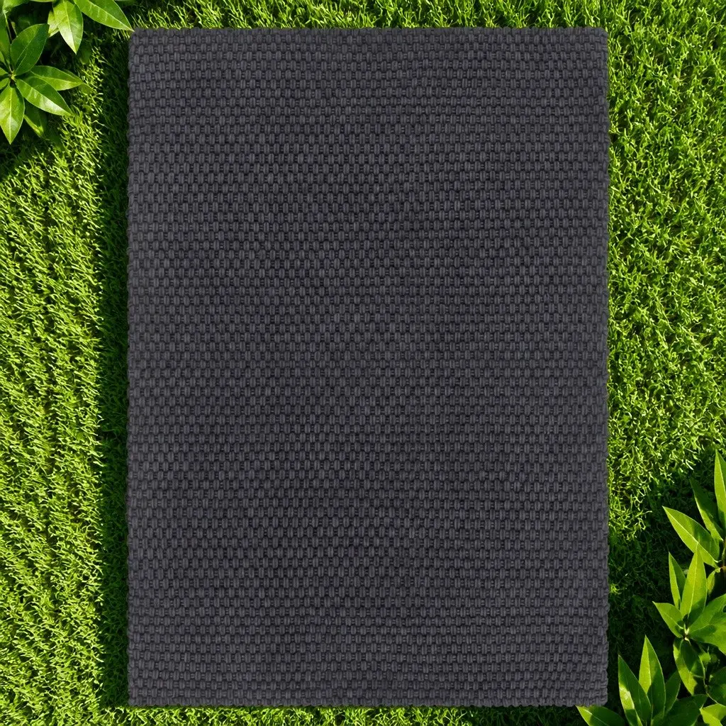 Rectangular Rug Cotton Rope Anthracite 80x160cm Floor Mat for Living Room Bedroom