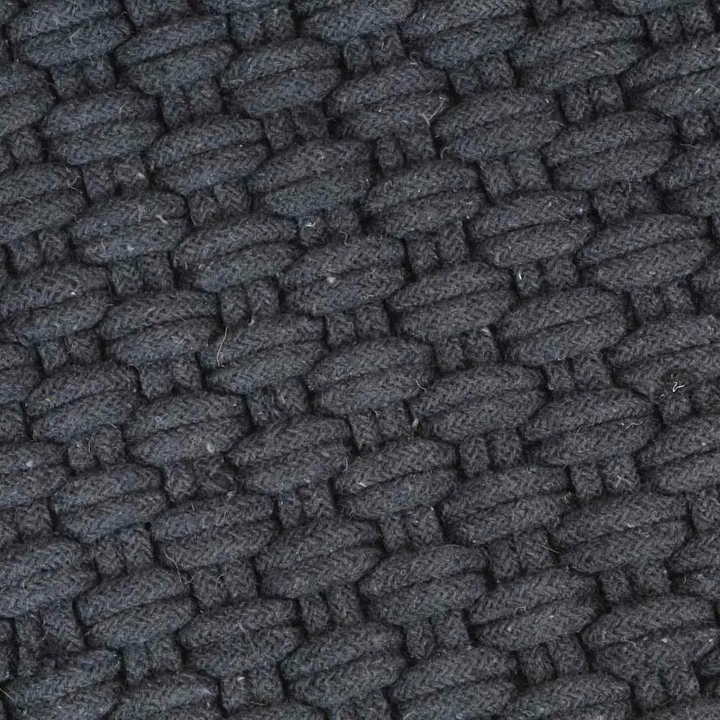 Rectangular Rug Cotton Rope Anthracite 160x230cm Heavy Construction Soft Feel Living Room Bedroom
