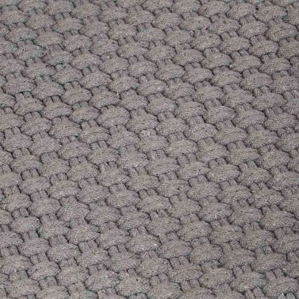 Cotton Rope Floor Mat Grey Rectangular 180x250cm Area Rug for Living Room Bedroom Decor