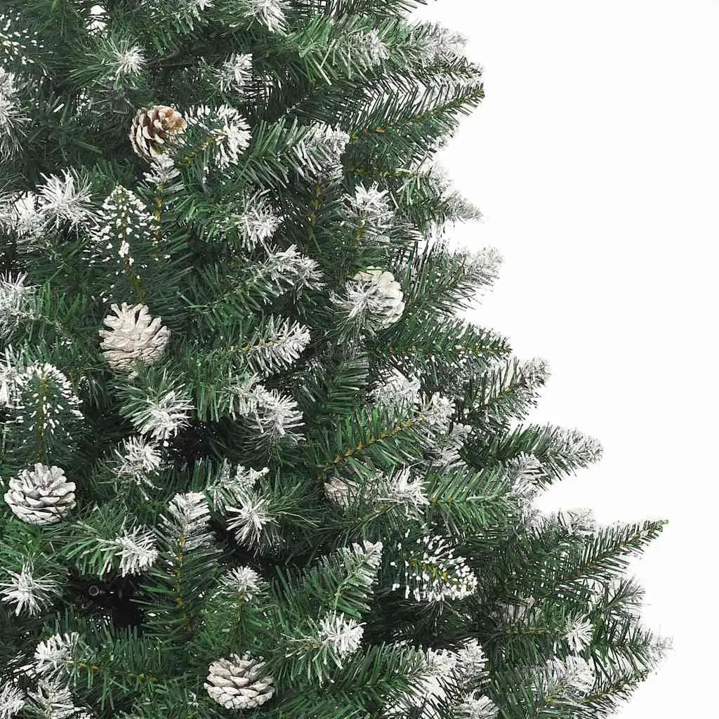 Green Christmas Tree 120cm Artificial PVC Hinged Branches with Snow Flocked Tips and Stand