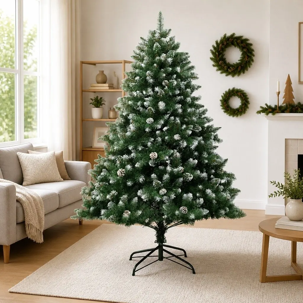 Artificial Christmas Tree PVC 180cm Green Hinged Branches with Stand