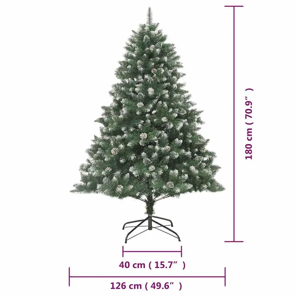 Artificial Christmas Tree PVC 180cm Green Hinged Branches with Stand