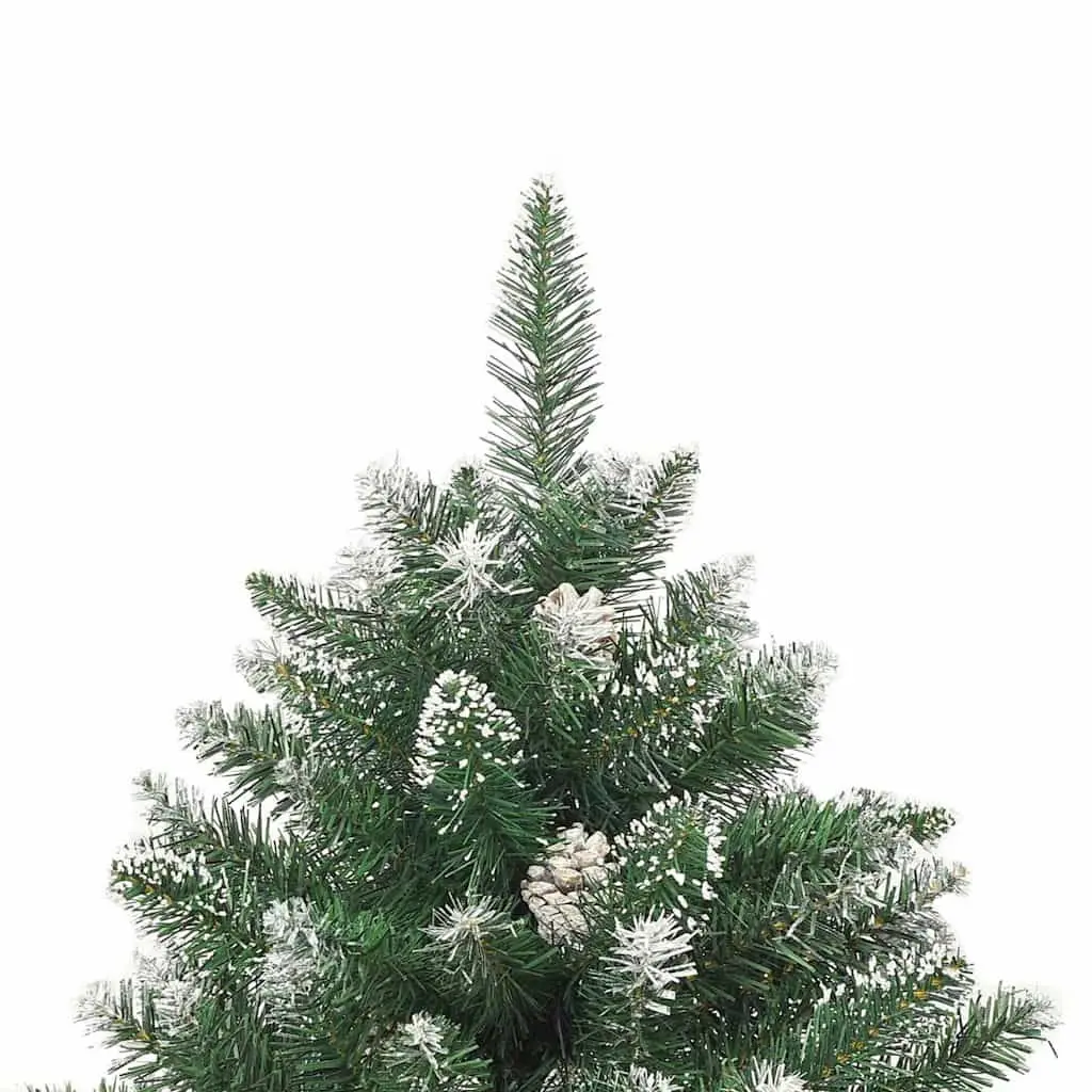 Artificial Christmas Tree PVC 210cm Green Hinged Branches Snow Flocked