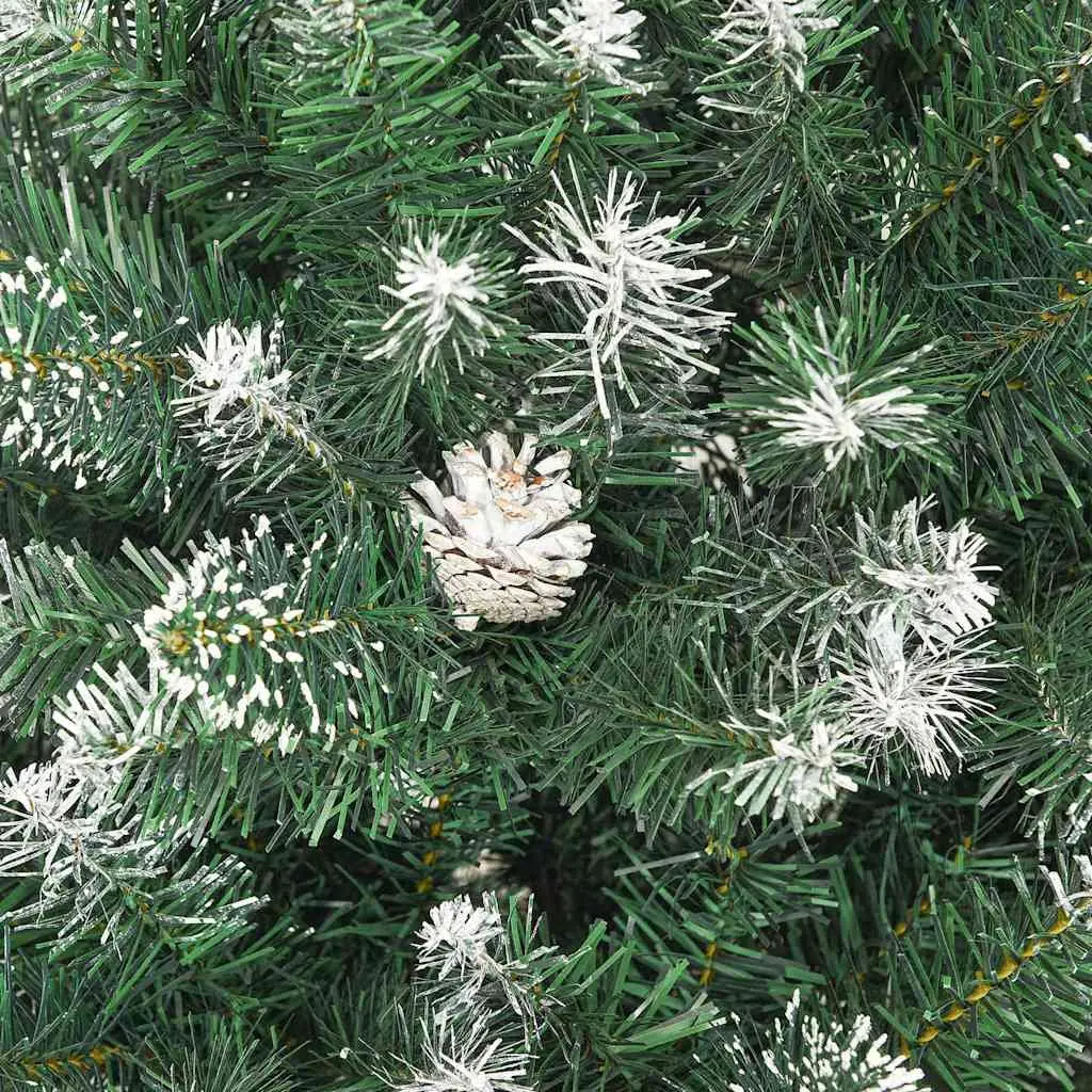 Artificial Christmas Tree PVC 210cm Green Hinged Branches Snow Flocked