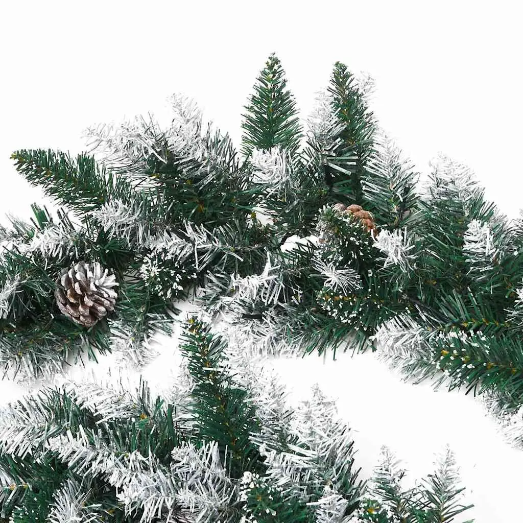 Christmas Garland LED Lights PVC 5.2m Indoor Outdoor Decoration Pine Cone Snow
