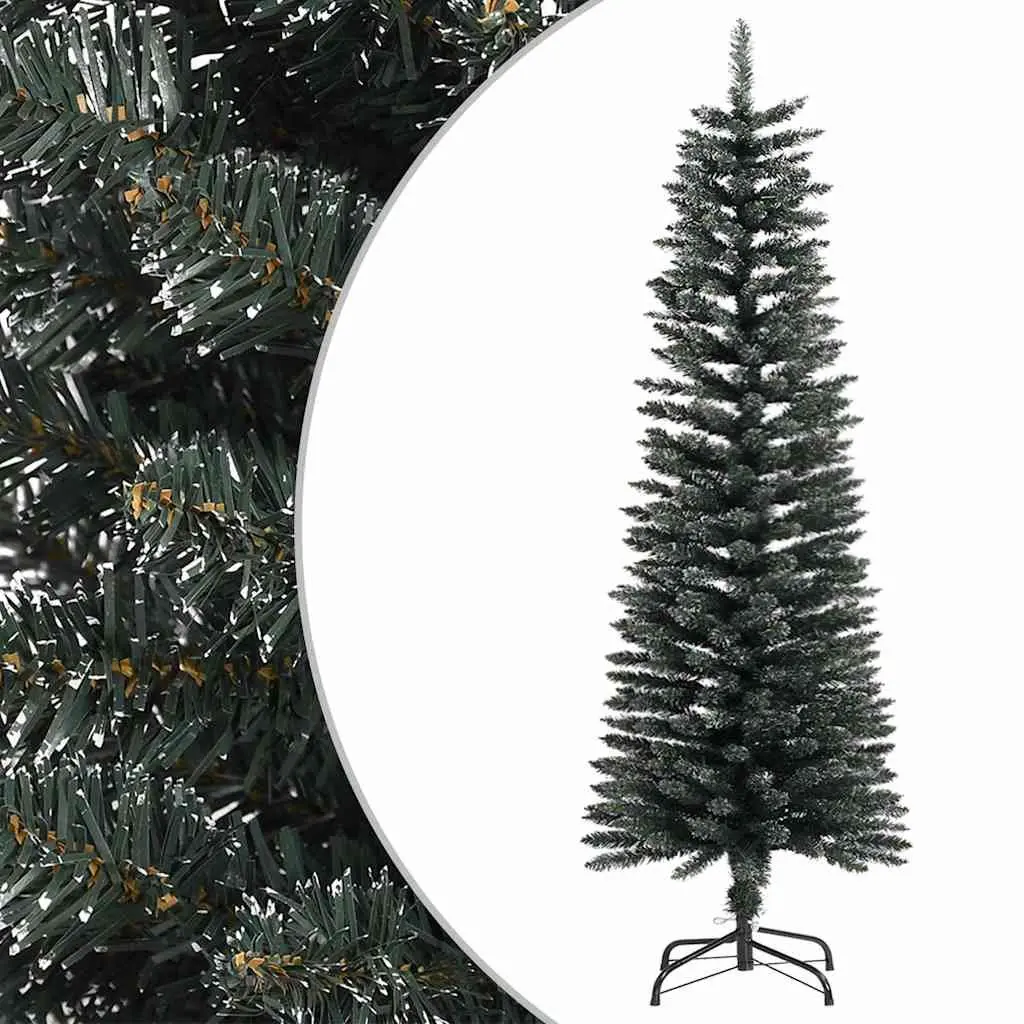 Artificial Slim Christmas Tree 120cm Green PVC with Steel Stand