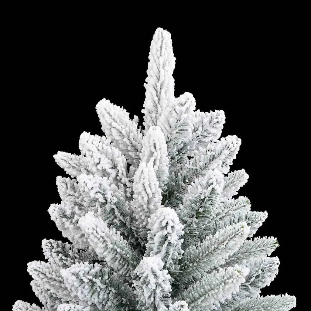 Artificial Christmas Tree 210cm Hinged Branches White Flocked Snow PVC PE