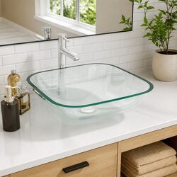 Functional Glass Basin 42x42x14cm for Various Uses