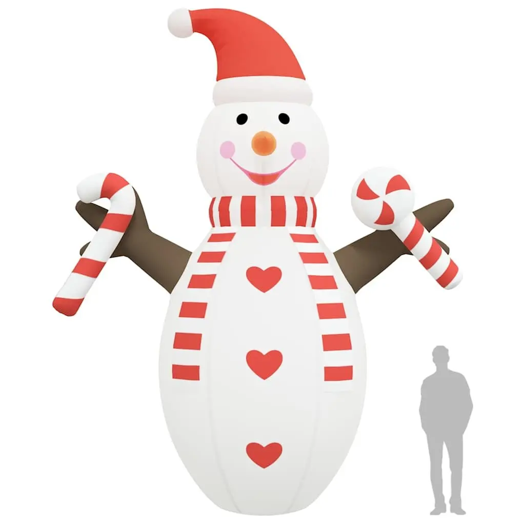 Inflatable Snowman Decoration Oxford Fabric 630cm Outdoor Garden with LED Lights