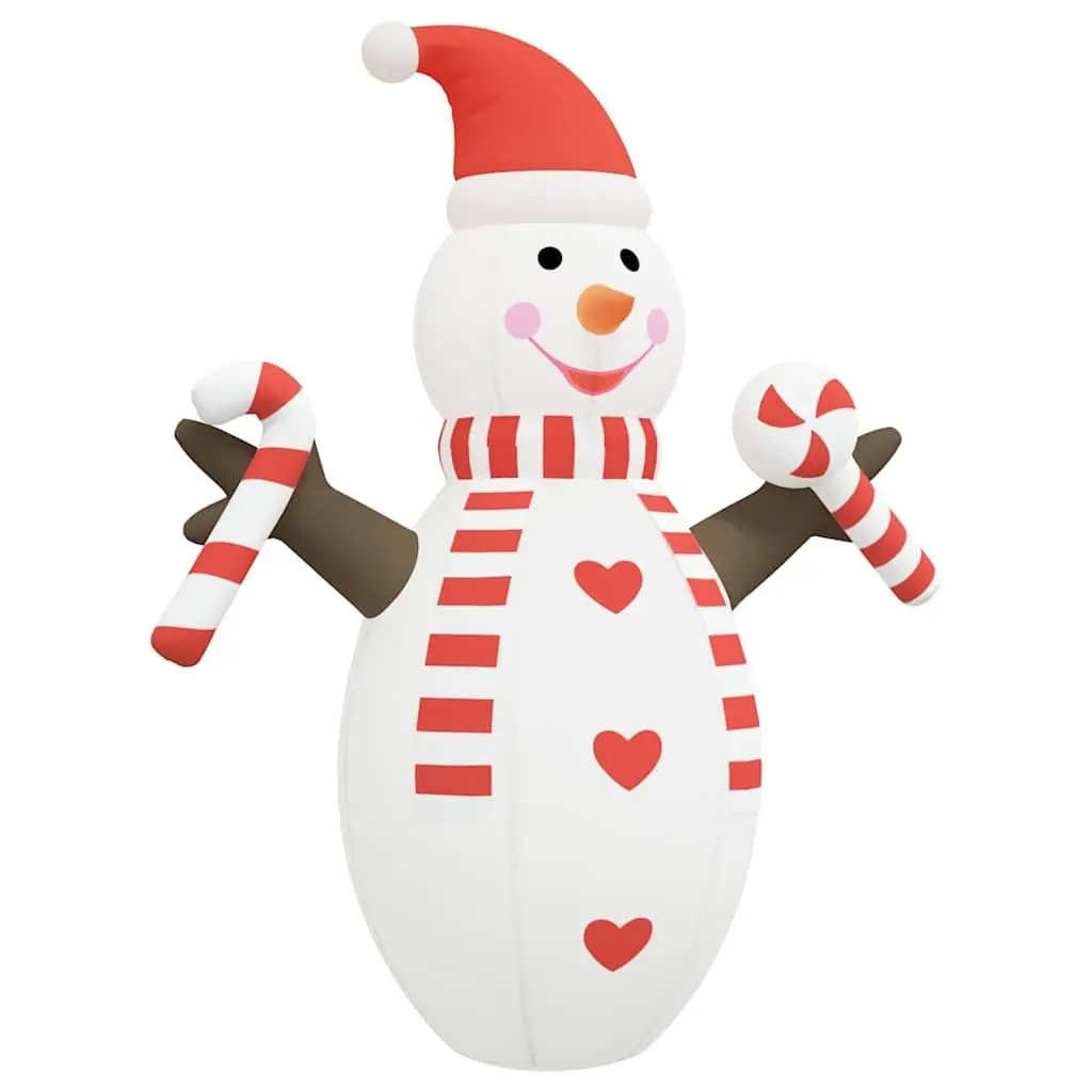 Inflatable Snowman Decoration Oxford Fabric 630cm Outdoor Garden with LED Lights