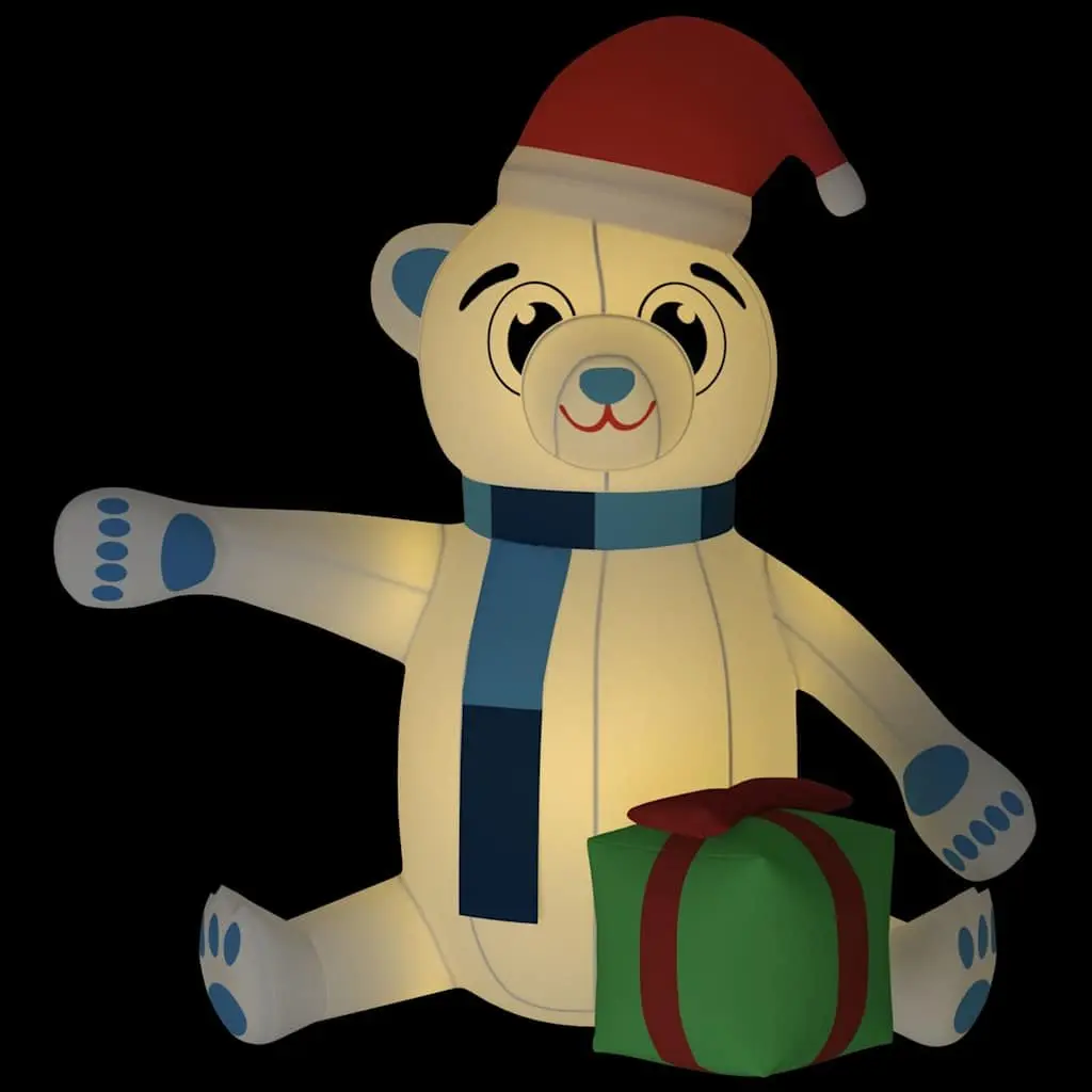 Inflatable Christmas Teddy Bear Outdoor Decoration LED 240cm Weather Resistant Yard Display