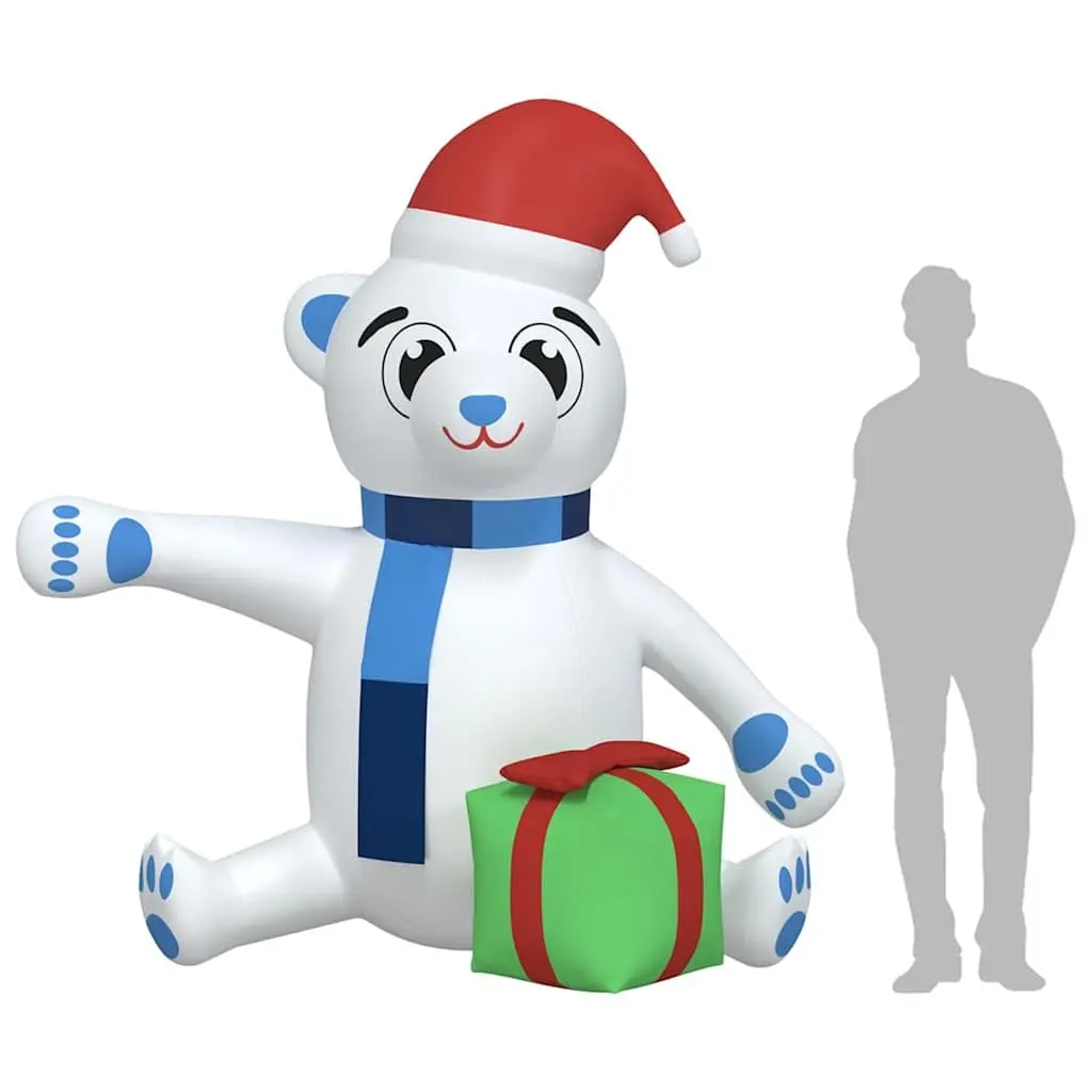 Inflatable Christmas Teddy Bear Outdoor Decoration LED 240cm Weather Resistant Yard Display