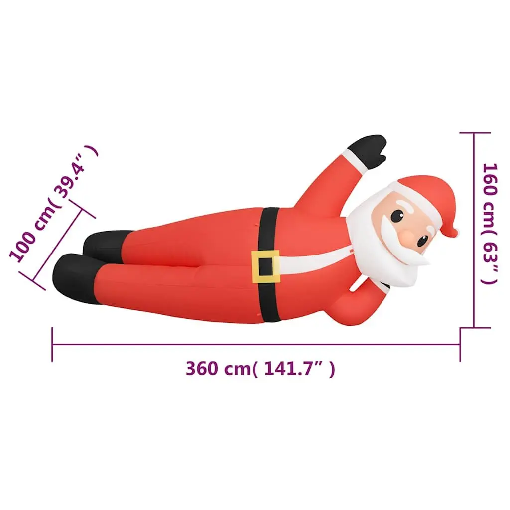 160cm Inflatable Lying Santa for Holiday Cheer
